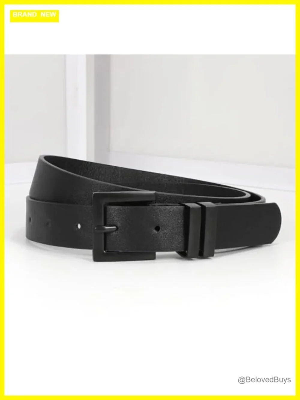 Faux Leather Women's Belt Square Buckle Waist Belt for Jeans Pants Dresses